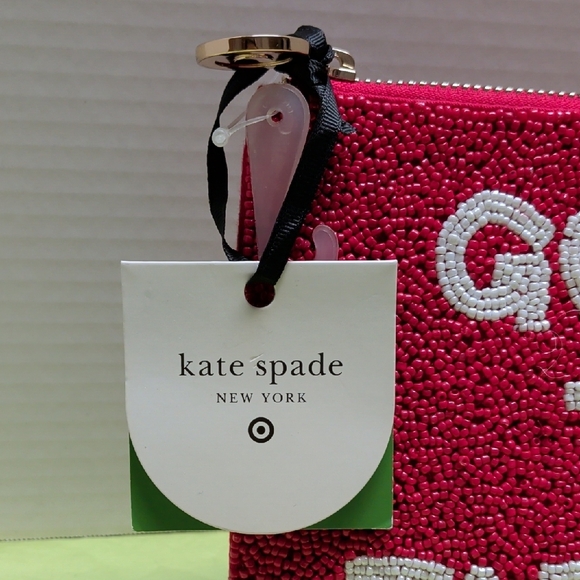 Kate Spade Red and White Beaded Wristlet - Picture 2 of 8